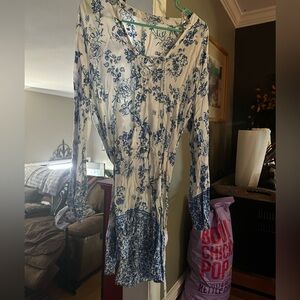 Blue Island Long Sleeve Floral Dress